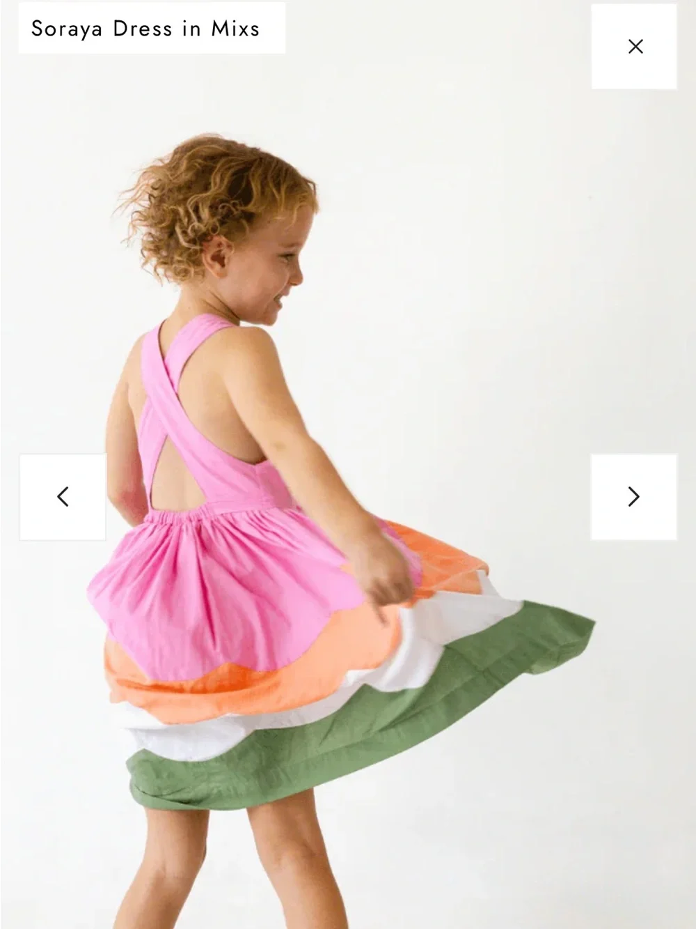 Mini Boden Soraya Mix-Color Tiered Dress - Pink, Orange, White & Green, 5-6Y